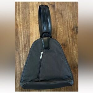 BAGGALLINI mini DARK GRAY/BLACK HOT PINK lining BACKPACK purse travel metro